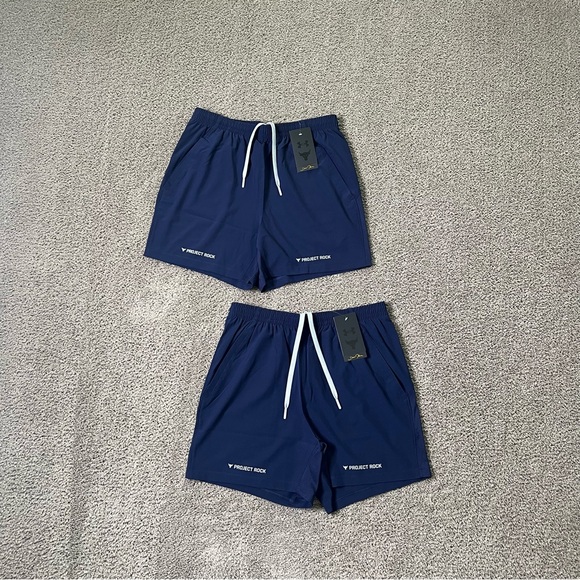 2 pairs Under Armour Project Rock Ultimate 5" Training Shorts Men’s Size Medium - Picture 1 of 11